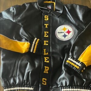 Vintage NFL Steelers Black and Yellow varsity Jacket large
